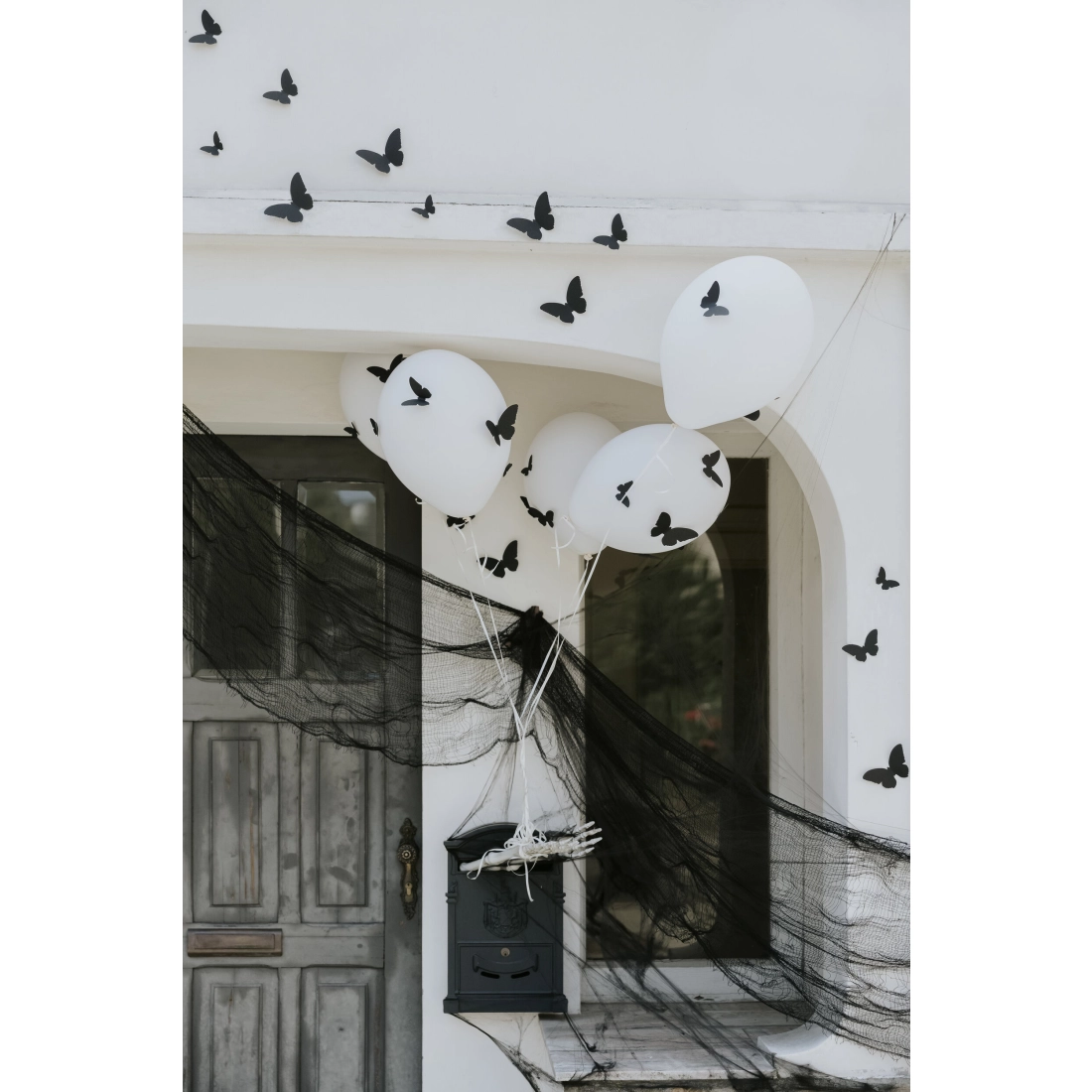 Fekete papír falimodellek – 30 db, 3 méretben, dekorációs szett