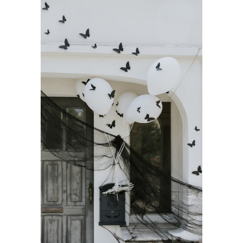 Črni papirnati metulji za na steno – 30 kosov, 3 velikosti, dekorativni komplet