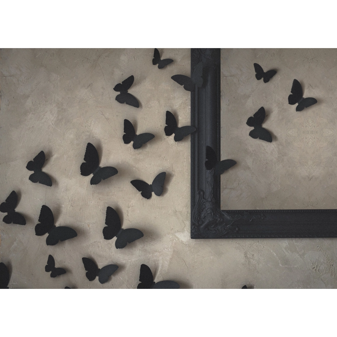 Fekete papír falimodellek – 30 db, 3 méretben, dekorációs szett