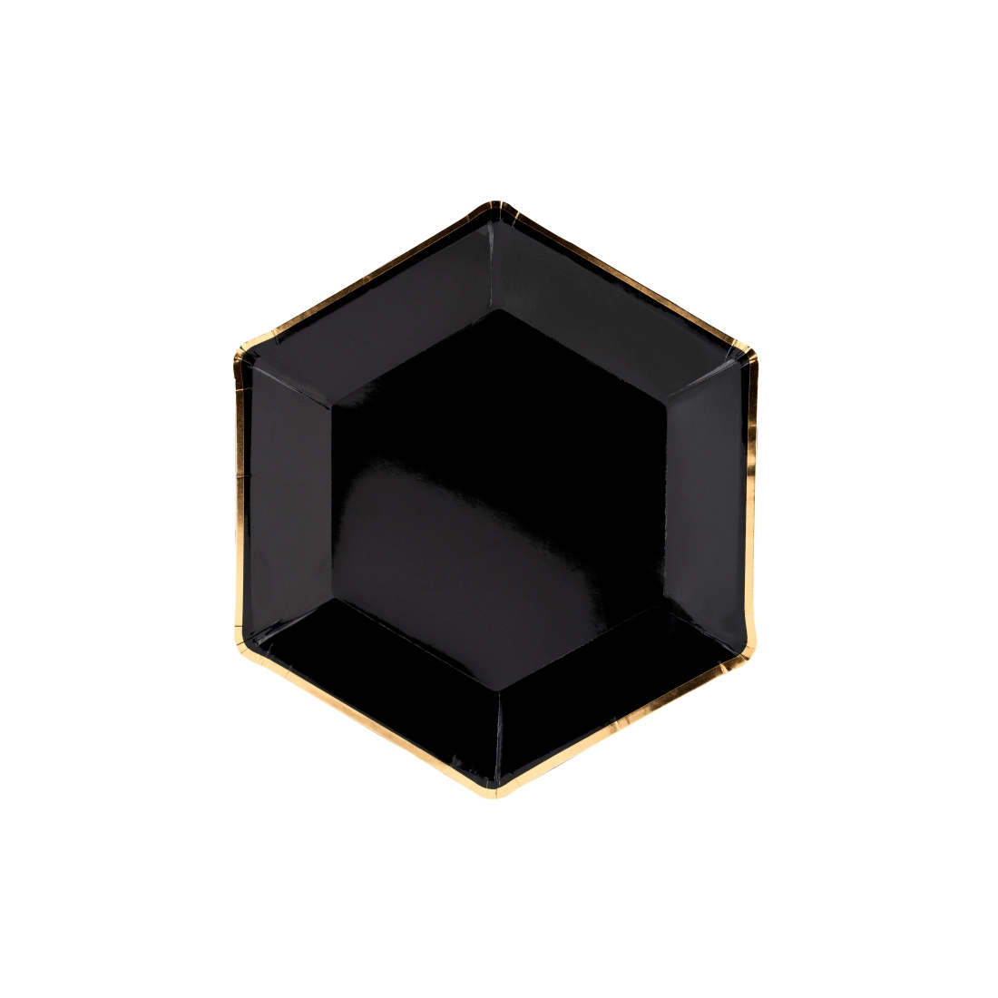 Farfurii din hârtie negre cu margine aurie Let's Celebrate, 23 cm, 6 buc.