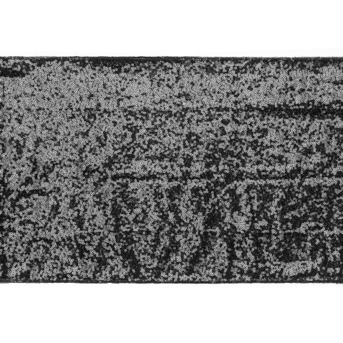 Fekete flitteres asztali futó 30x500 cm – fényes dekoráció