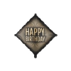 Černý fóliový balón Happy Birthday 46x46 cm