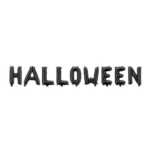 Fekete fólia lufi „HALLOWEEN” felirattal, 280 cm – partidekoráció