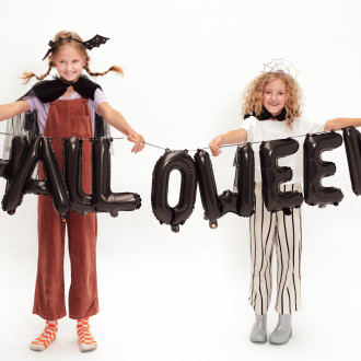 Črni folijski balon napis HALLOWEEN 280 cm – dekoracija za zabavo