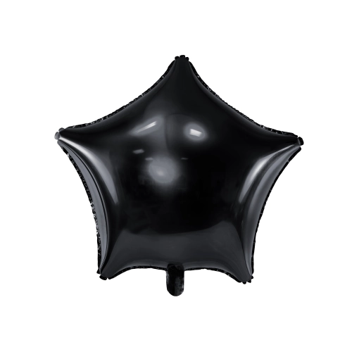 Balon folie negru în formă de stea 48 cm – balon metalizat pentru petrecere