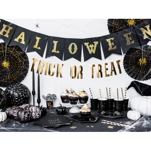 Fekete papír Halloween banner 175 cm – DIY girland dekorációhoz