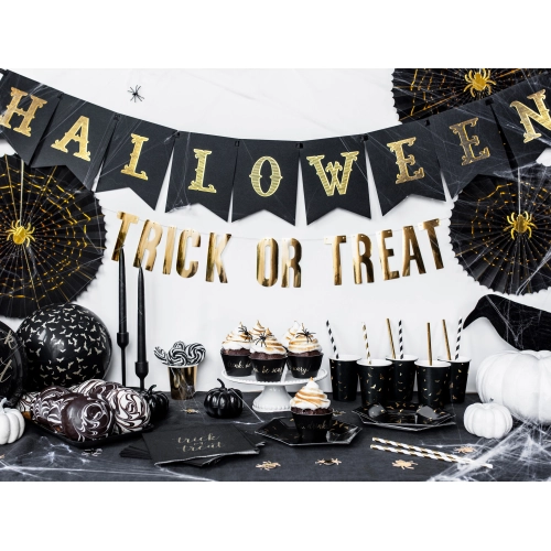 Banner din hârtie neagră Halloween 175 cm – ghirlandă DIY pentru decor