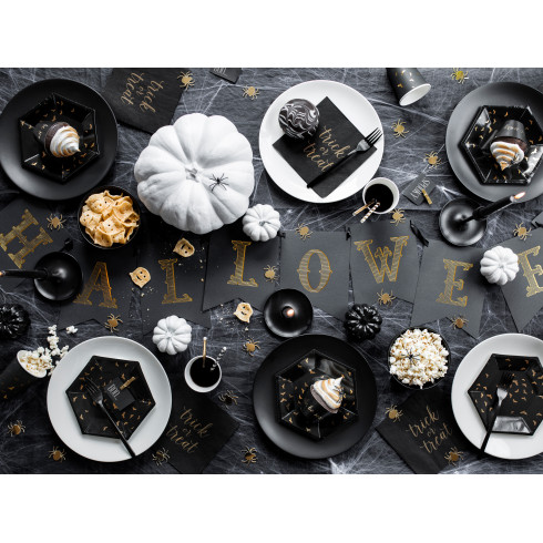 Črn papirnat banner za noč čarovnic 175 cm – DIY girlanda za okrasitev