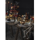 Fekete poliészter terítő pókháló mintával 135x180 cm Halloweenre