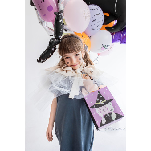 Darilna vrečka Čarovnica vijolična, zvezdica, 8×14×18 cm