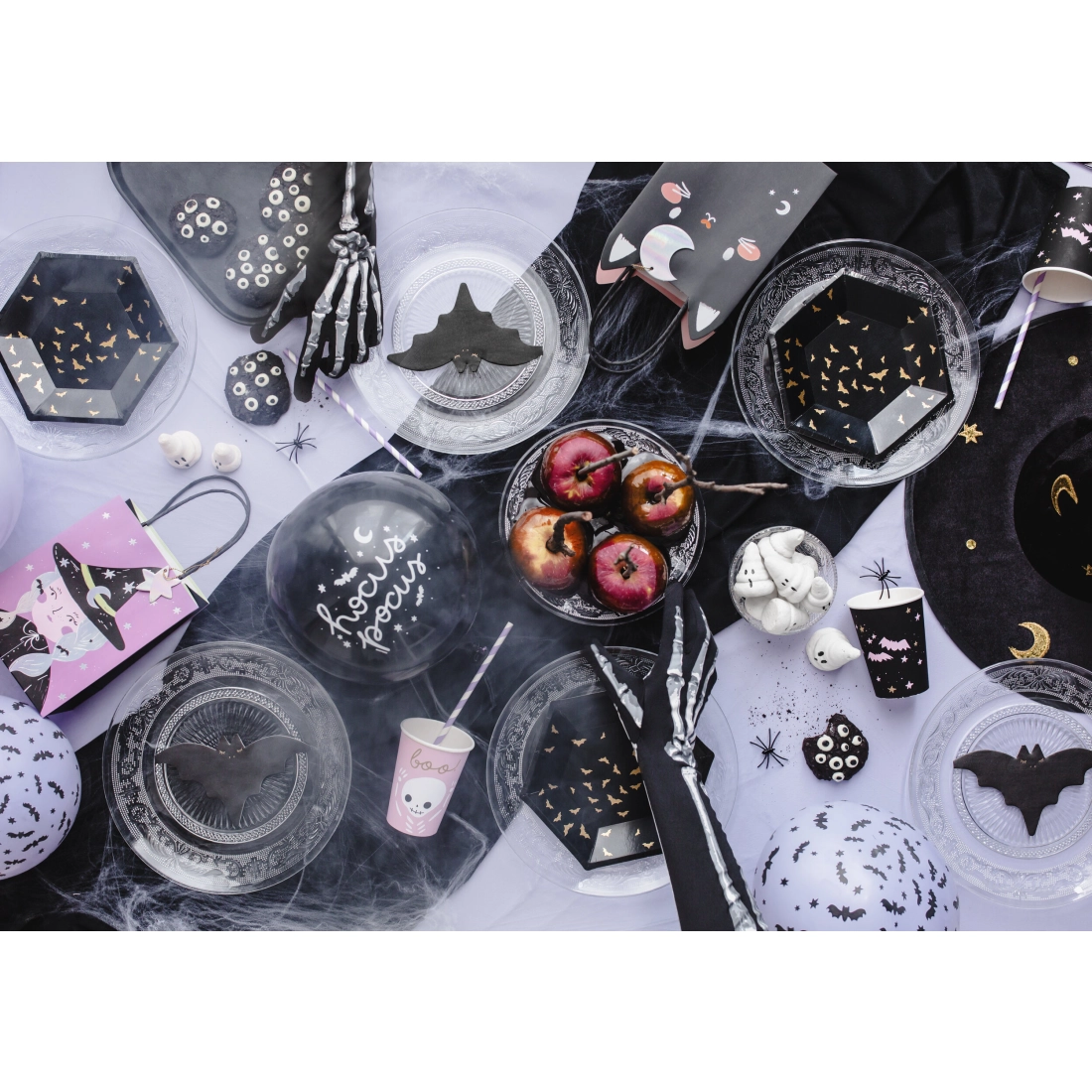 Ajándéktáska fekete macskával és holdacskával, 8×14×18 cm