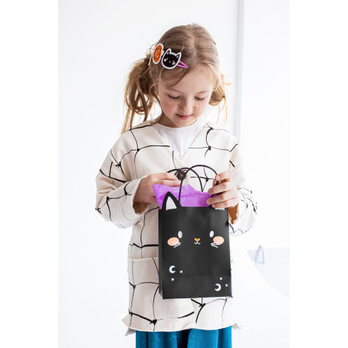 Darilna vrečka črna mačka z lunico 8 × 14 × 18 cm