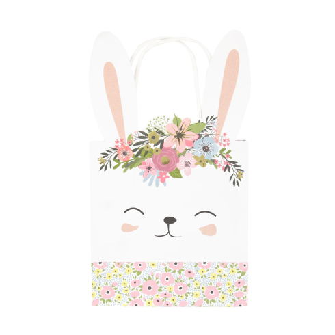 Darčeková taška zajačik s kvetmi malá na Veľkú noc