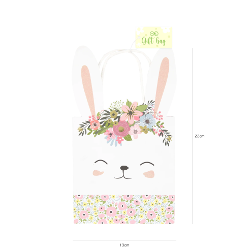 Darčeková taška zajačik s kvetmi malá na Veľkú noc
