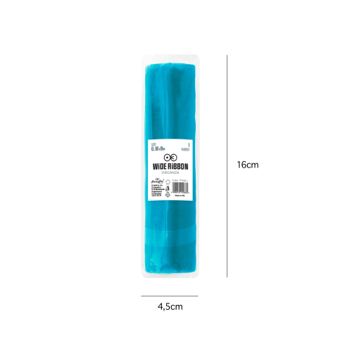 Dekoračná organza na oslavu tyrkysová 16x900 cm