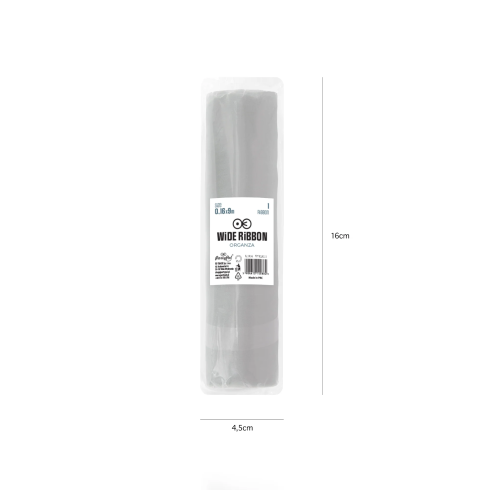 Dekoračná organza strieborná 16x900 cm