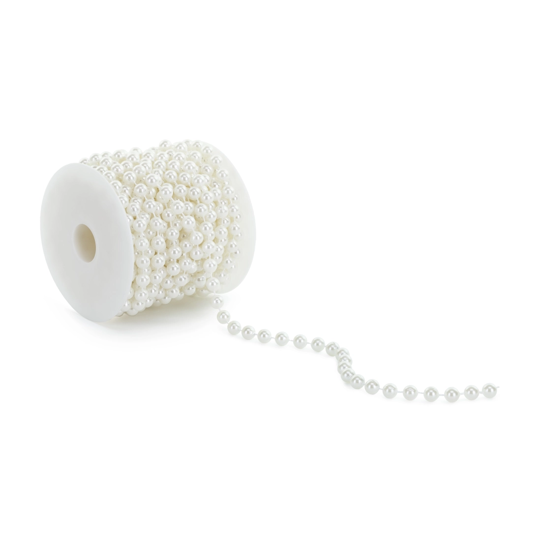 Ghirlandă decorativă cu perle, albă, 8 mm, 10 m – pentru nuntă și decorări