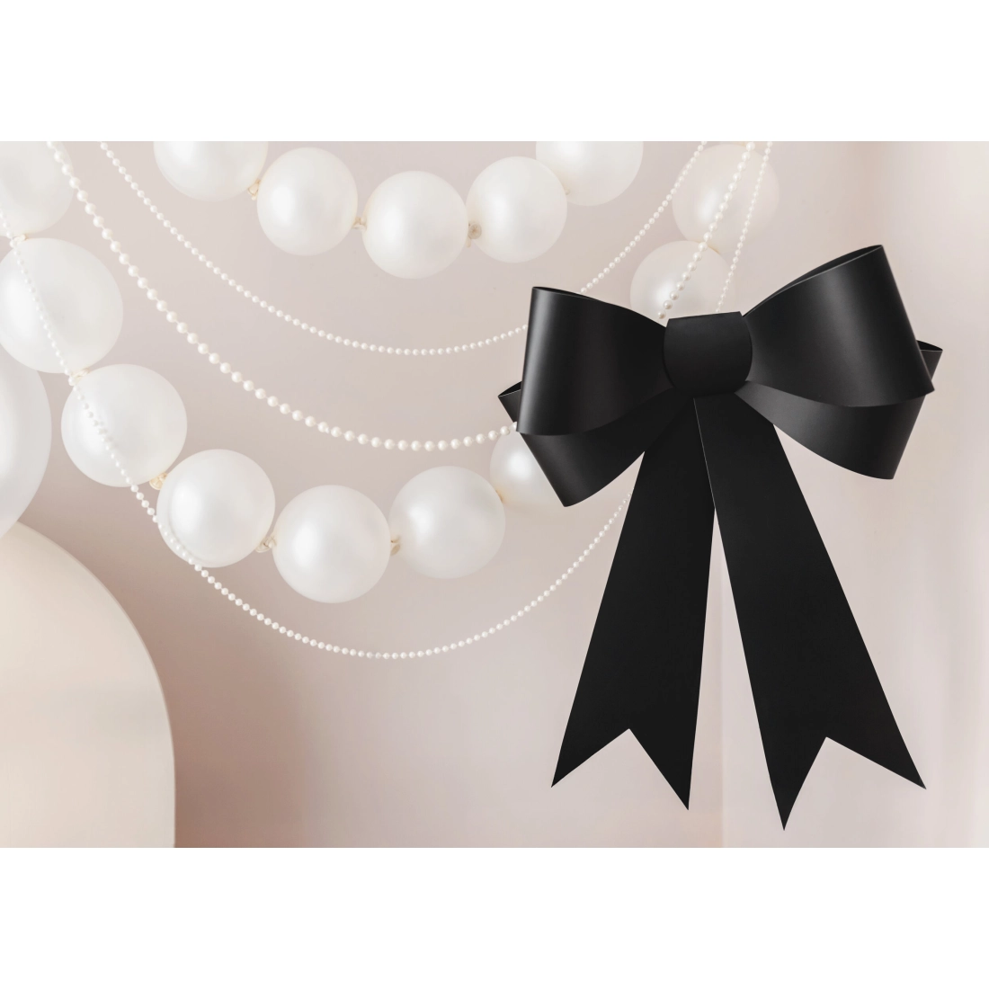 Ghirlandă decorativă cu perle, albă, 8 mm, 10 m – pentru nuntă și decorări