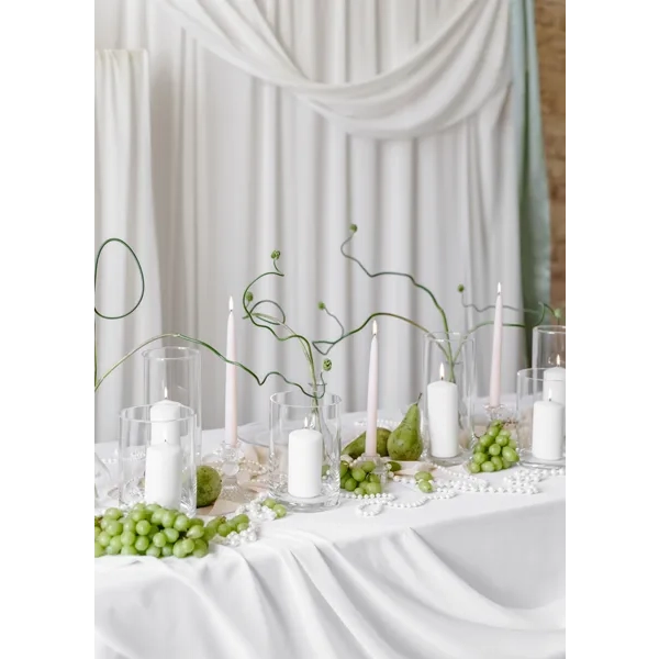 Ghirlandă decorativă cu perle, albă, 8 mm, 10 m – pentru nuntă și decorări