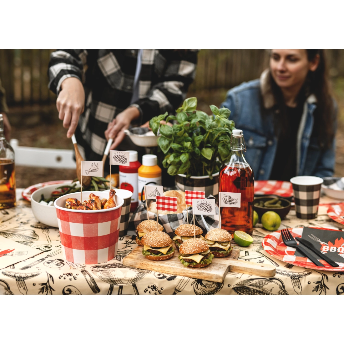 Dekorativne zobotrebce z zastavicami BBQ mix, 12 kos