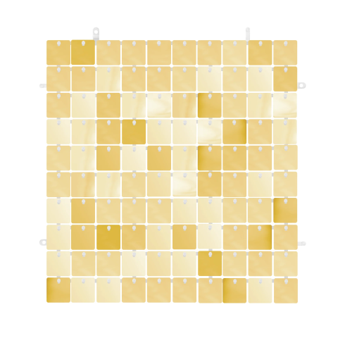 Dekorační plastový flitrový panel 30x30 cm jasně zlatý