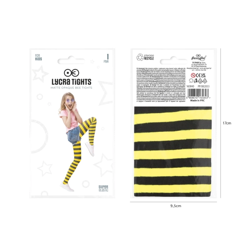 Ciorapi copii galben-negru în dungi pentru carnaval