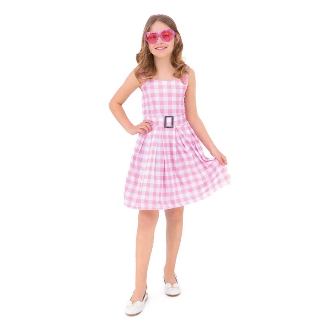 Gyerek pin up ruha rózsaszín kockás M