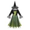 Costume da strega per bambini verde e nero taglia S