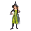 Costume da strega per bambini verde e nero taglia M