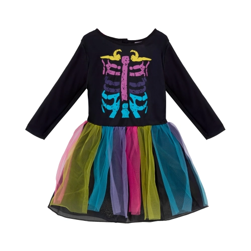 Costum de Halloween pentru copii, schelet colorat, mărime S