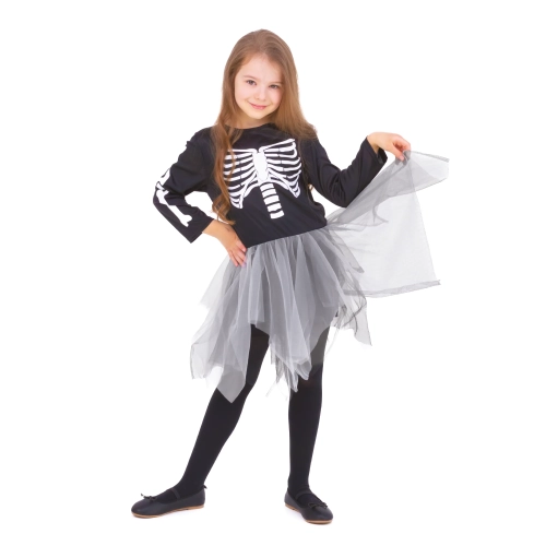 Costum de Halloween pentru copii, schelet gri, mărimea S