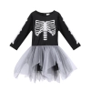 Costume di Halloween da bambino scheletro grigio taglia S