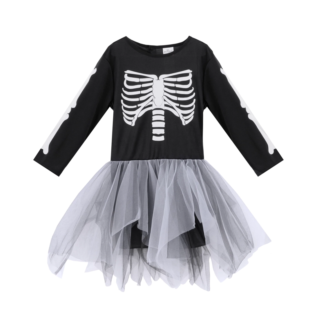 Costume di Halloween da bambino scheletro grigio taglia S