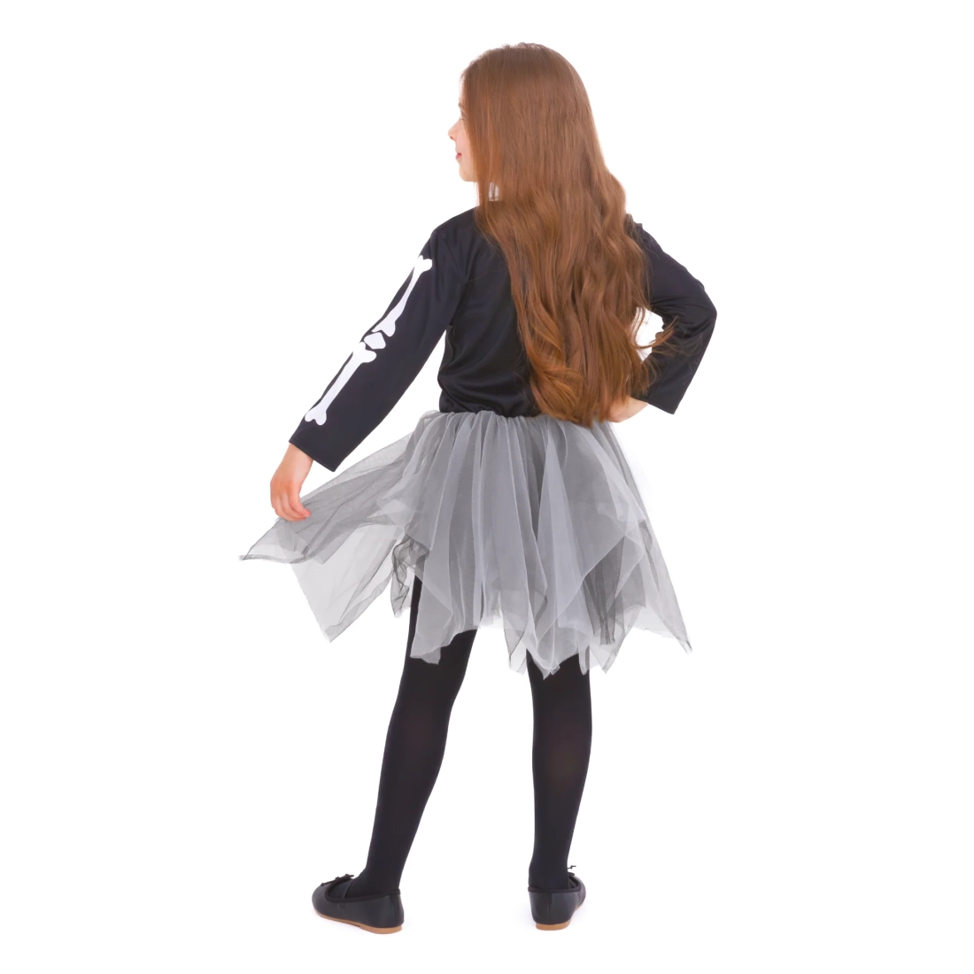Costume di Halloween da bambino scheletro grigio taglia S