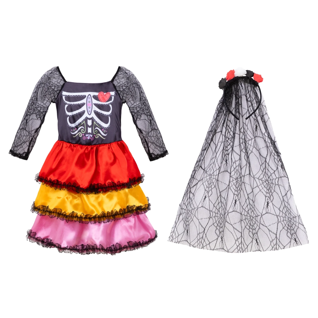 Costume da bambino per Halloween scheletro messicano taglia S