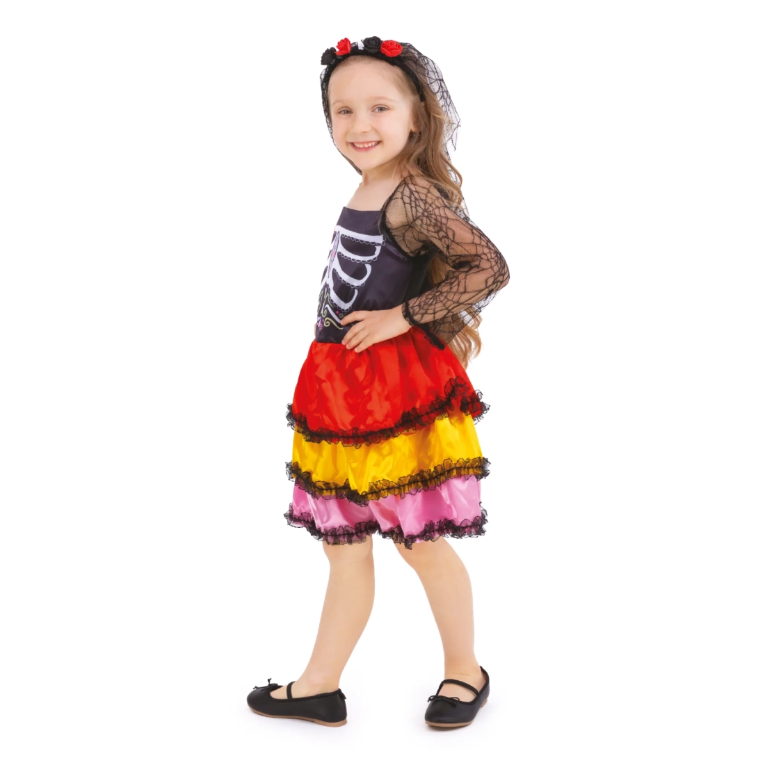 Costume da bambino per Halloween scheletro messicano taglia S