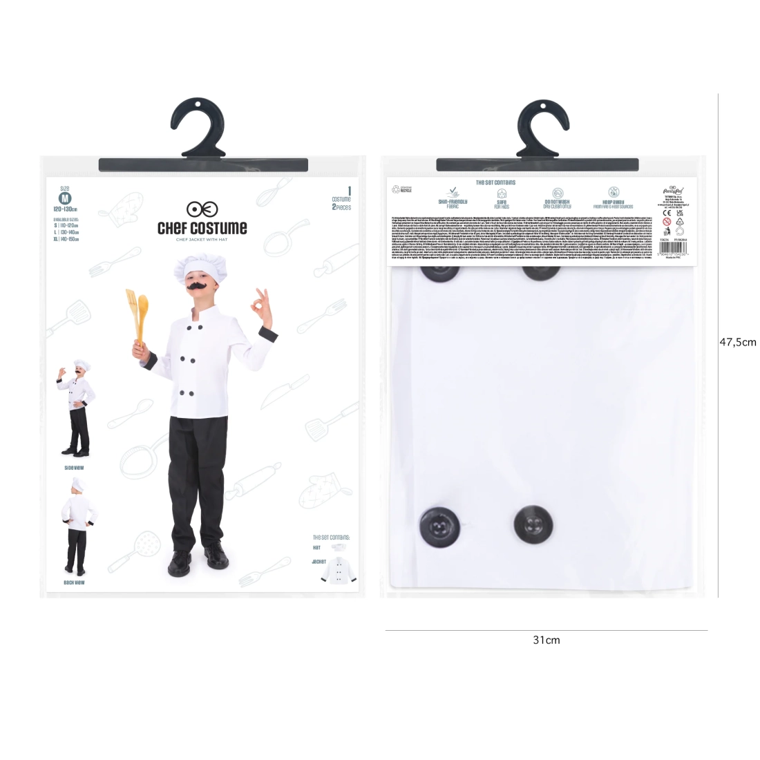 Costume da cuoco per bambini taglia M