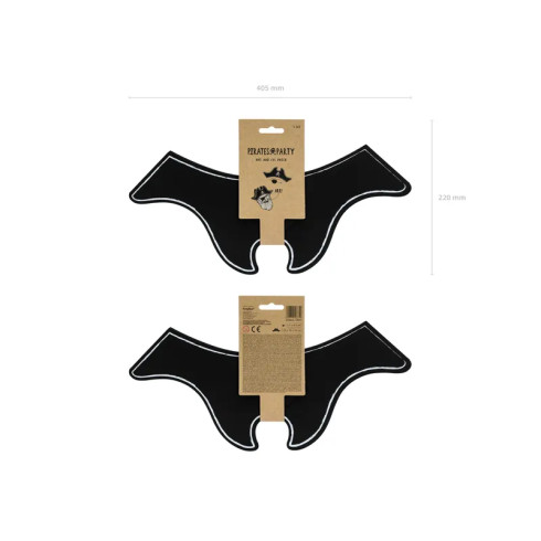 Otroški piratski klobuk in preveza za oko, črn papir, 14 cm