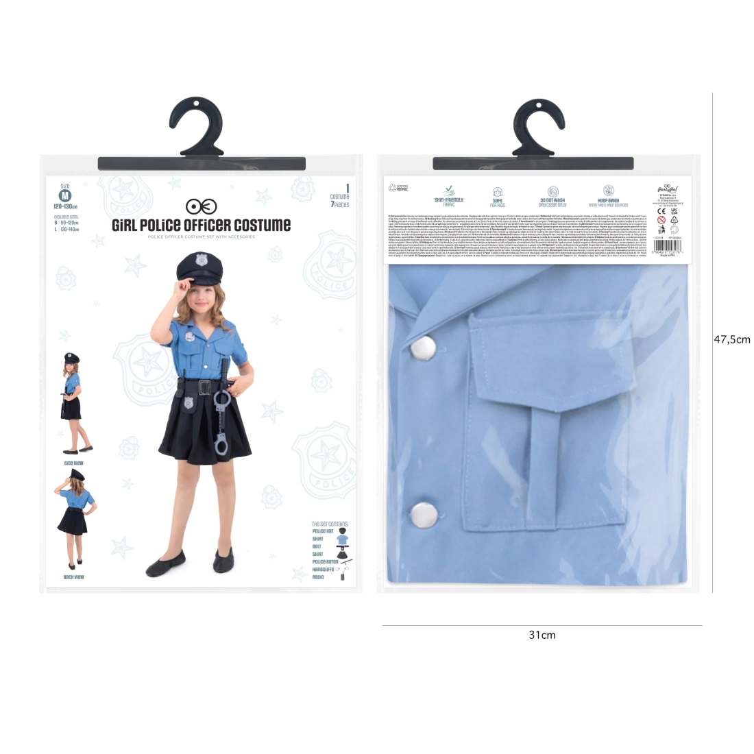 Gyerek rendőrségi jelmez farsangra, M méret