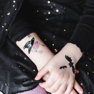 Začasne tetovaže za noč čarovnic – set 20 motivov za otroke in odrasle