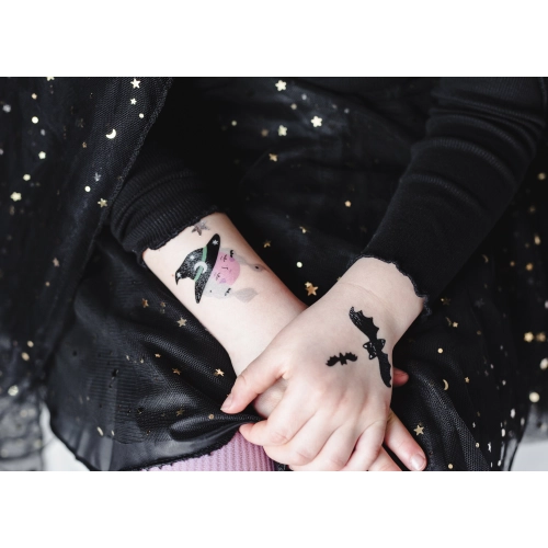 Tatuaje temporare de Halloween – set cu 20 de modele pentru copii și adulți