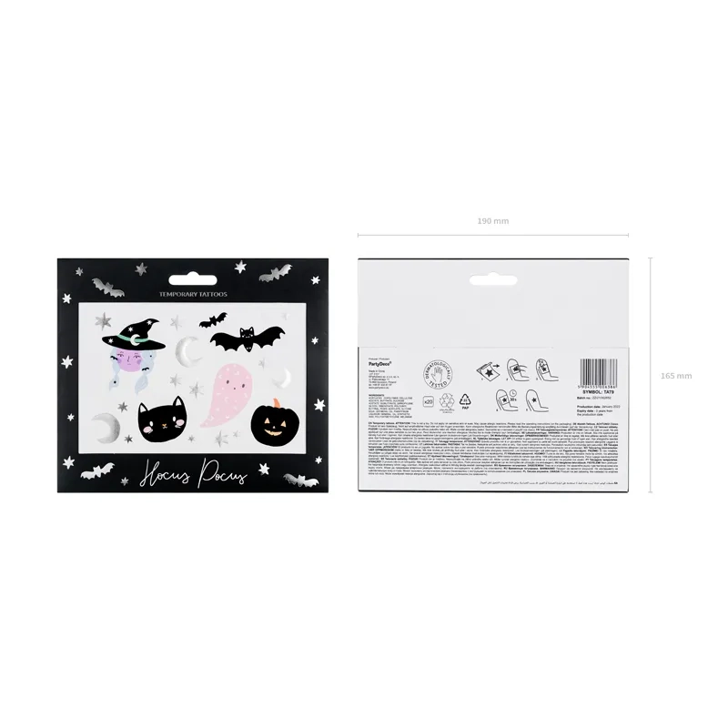 Halloween ideiglenes tetoválások – 20 motívumos szett gyerekeknek és felnőtteknek