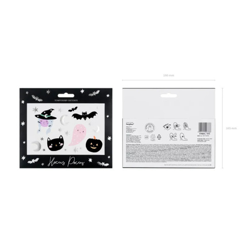 Začasne tetovaže za noč čarovnic – set 20 motivov za otroke in odrasle