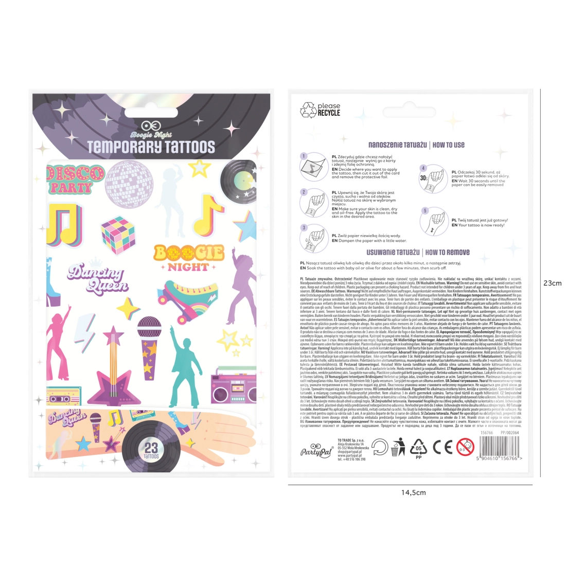Ideiglenes tetoválások Retro Disco – 23 darabos szett
