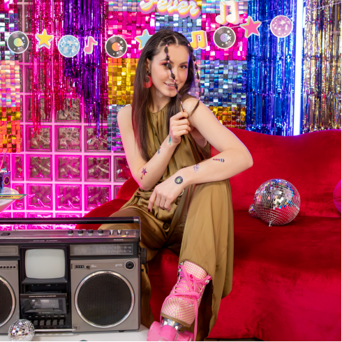 Ideiglenes tetoválások Retro Disco – 23 darabos szett Ideiglenes tetoválások Retro Disco – 23 darabos szett