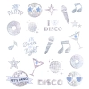 Tatuaje temporare argintii disco – set 21 bucăți