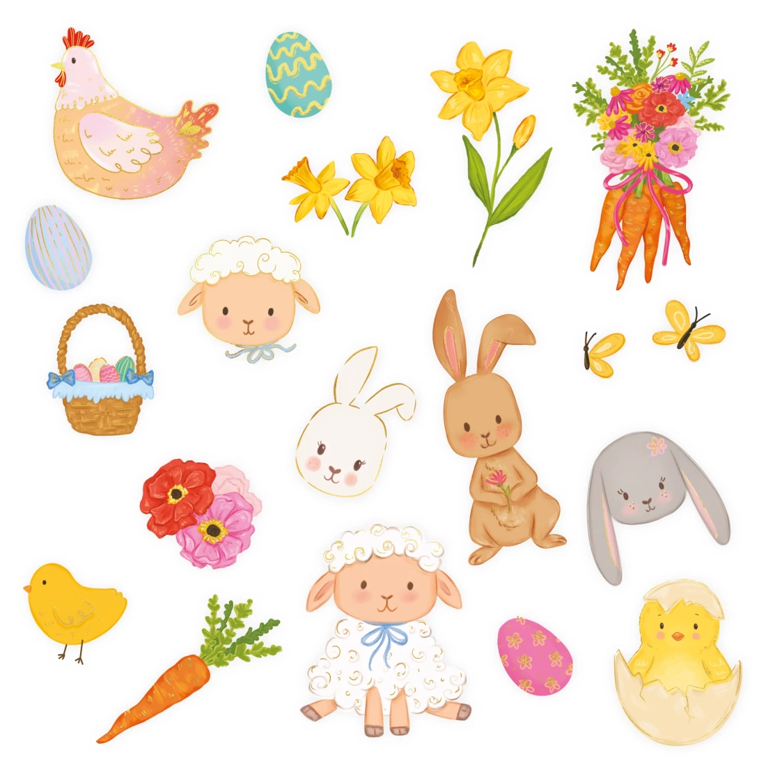 Húsvéti party ideiglenes tetoválások, 19 db