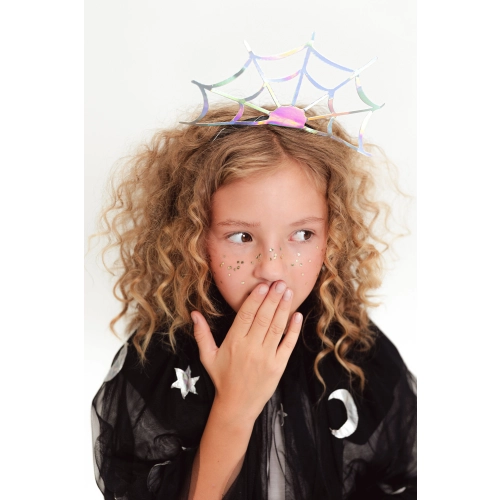 Bentiță curcubeu cu pânză de păianjen 21x23 cm – accesoriu de petrecere pentru Halloween