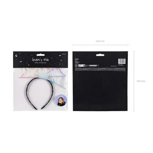 Mavrični trak s pajkovo mrežo 21 × 23 cm – zabavni dodatek za noč čarovnic