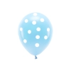 Baloane eco pastel albastre cu buline albe 33 cm – 6 buc.